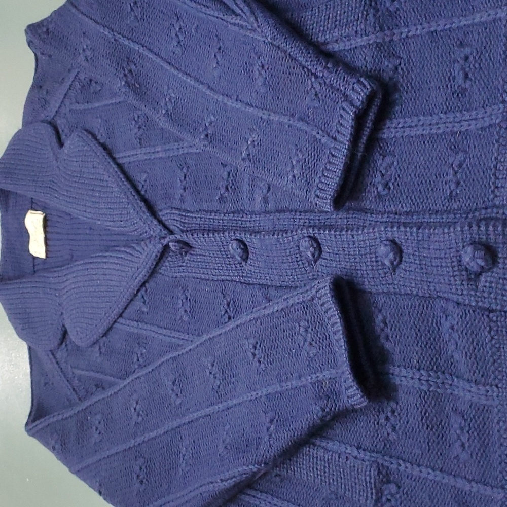 JAYS, Fully Fashioned Vintage 100% virgin wool. Royal blue‎ cardigan. MED…